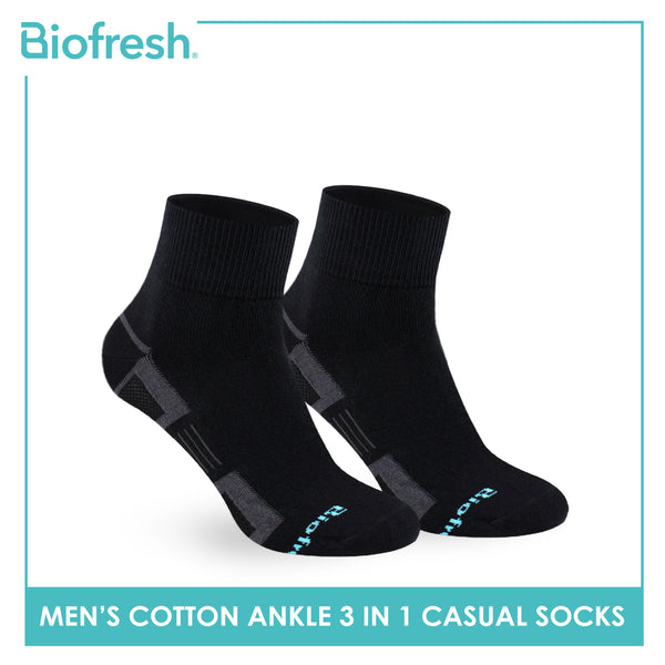 Biofresh Men’s Sweat Absorbent Ankle Lite Thin Casual Socks 3 pairs in a pack RMCKG14