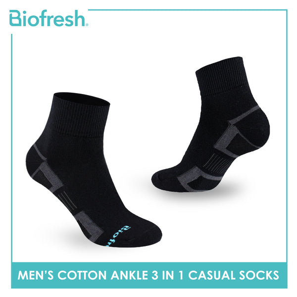 Biofresh Men’s Sweat Absorbent Ankle Lite Thin Casual Socks 3 pairs in a pack RMCKG14