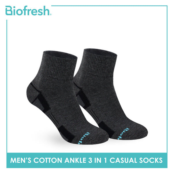 Biofresh Men’s Sweat Absorbent Ankle Lite Thin Casual Socks 3 pairs in a pack RMCKG14