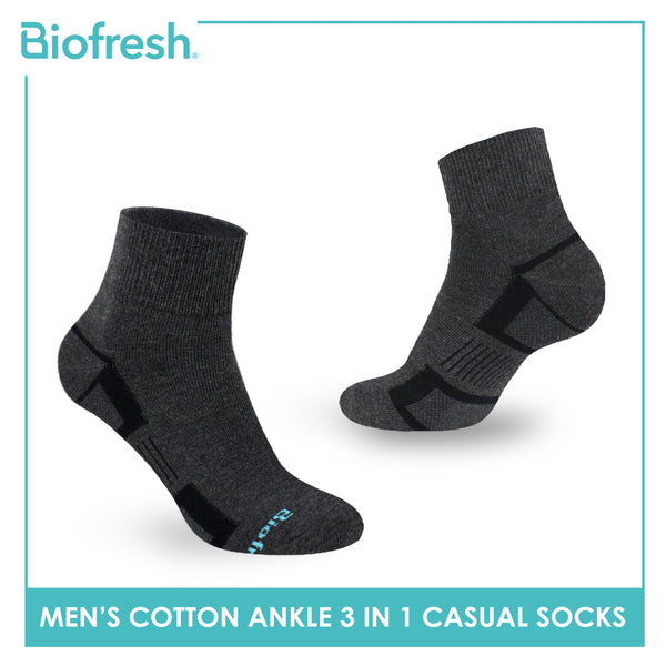 Biofresh Men’s Sweat Absorbent Ankle Lite Thin Casual Socks 3 pairs in a pack RMCKG14