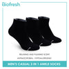 Biofresh Men’s Antimicrobial Cotton Ankle Lite Thin Casual Socks 3 pairs in a pack RMCKG15