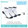 Biofresh Men's Cotton Ankle Thick Sports Socks 3 pairs in a pack RMSKG17