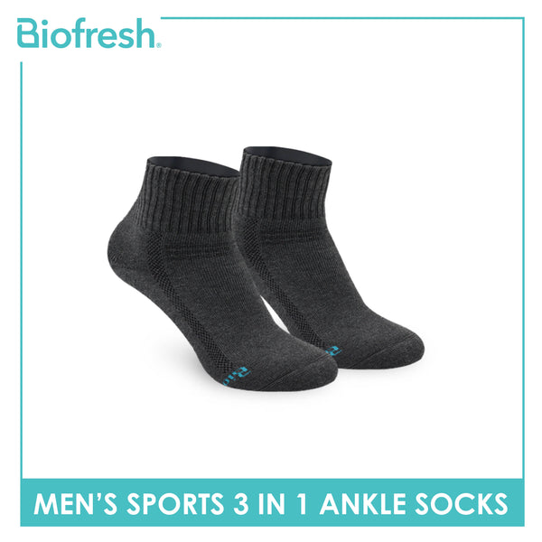 Biofresh Men's Cotton Thick Sports Ankle Socks 3 pairs in a pack RMSKG18