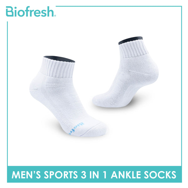 Biofresh Men's Cotton Thick Sports Ankle Socks 3 pairs in a pack RMSKG18