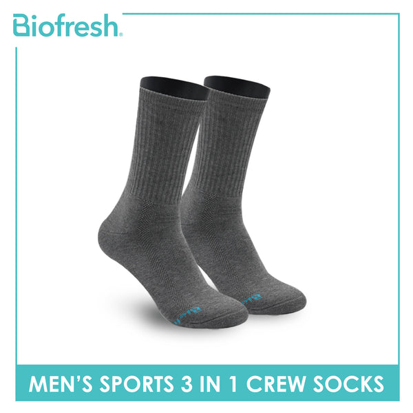 Biofresh Men's Cotton Thick Sports Crew Socks 3 pairs in a pack RMSKG20