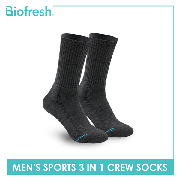 Biofresh Men's Cotton Thick Sports Crew Socks 3 pairs in a pack RMSKG20
