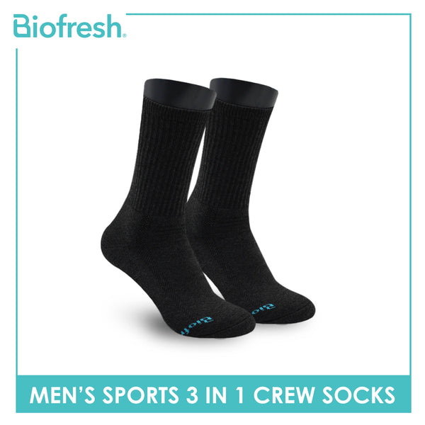 Biofresh Men's Cotton Thick Sports Crew Socks 3 pairs in a pack RMSKG20