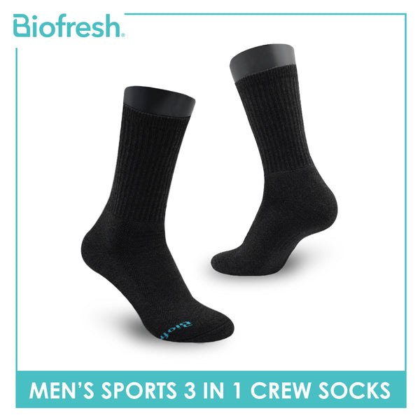 Biofresh Men's Cotton Thick Sports Crew Socks 3 pairs in a pack RMSKG20