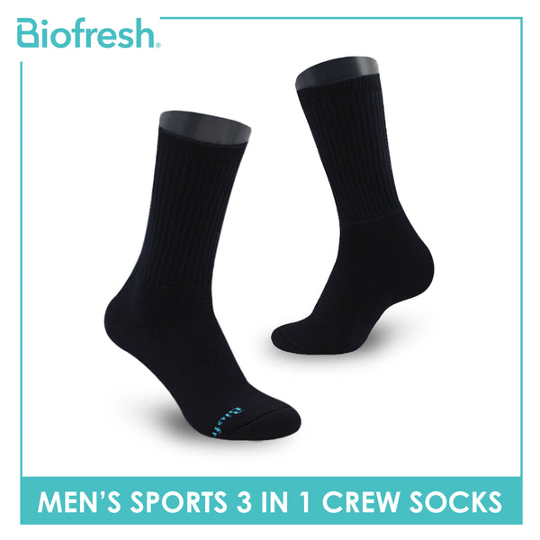Biofresh Men's Cotton Thick Sports Crew Socks 3 pairs in a pack RMSKG20