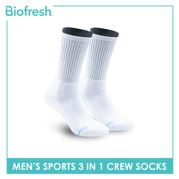 Biofresh Men's Cotton Thick Sports Crew Socks 3 pairs in a pack RMSKG20