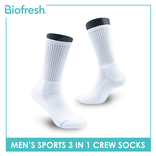 Biofresh Men's Cotton Thick Sports Crew Socks 3 pairs in a pack RMSKG20