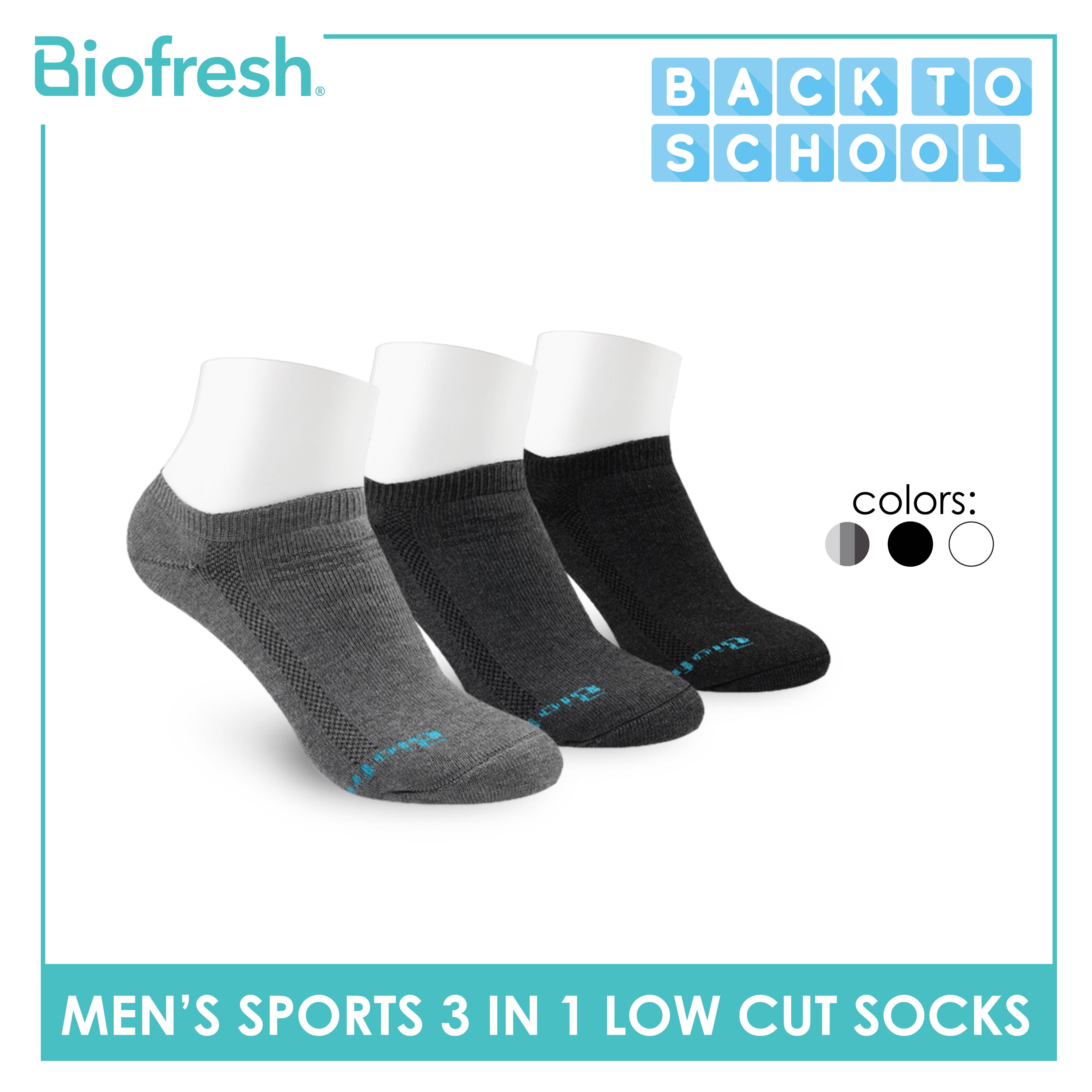 Biofresh Men's Cotton Thick Sports Low Cut Socks 3 pairs in a pack RMSKG21