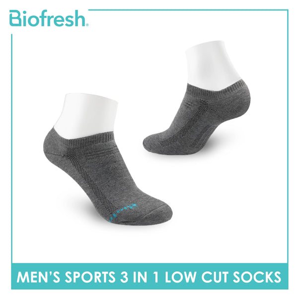 Biofresh Men's Cotton Thick Sports Low Cut Socks 3 pairs in a pack RMSKG21