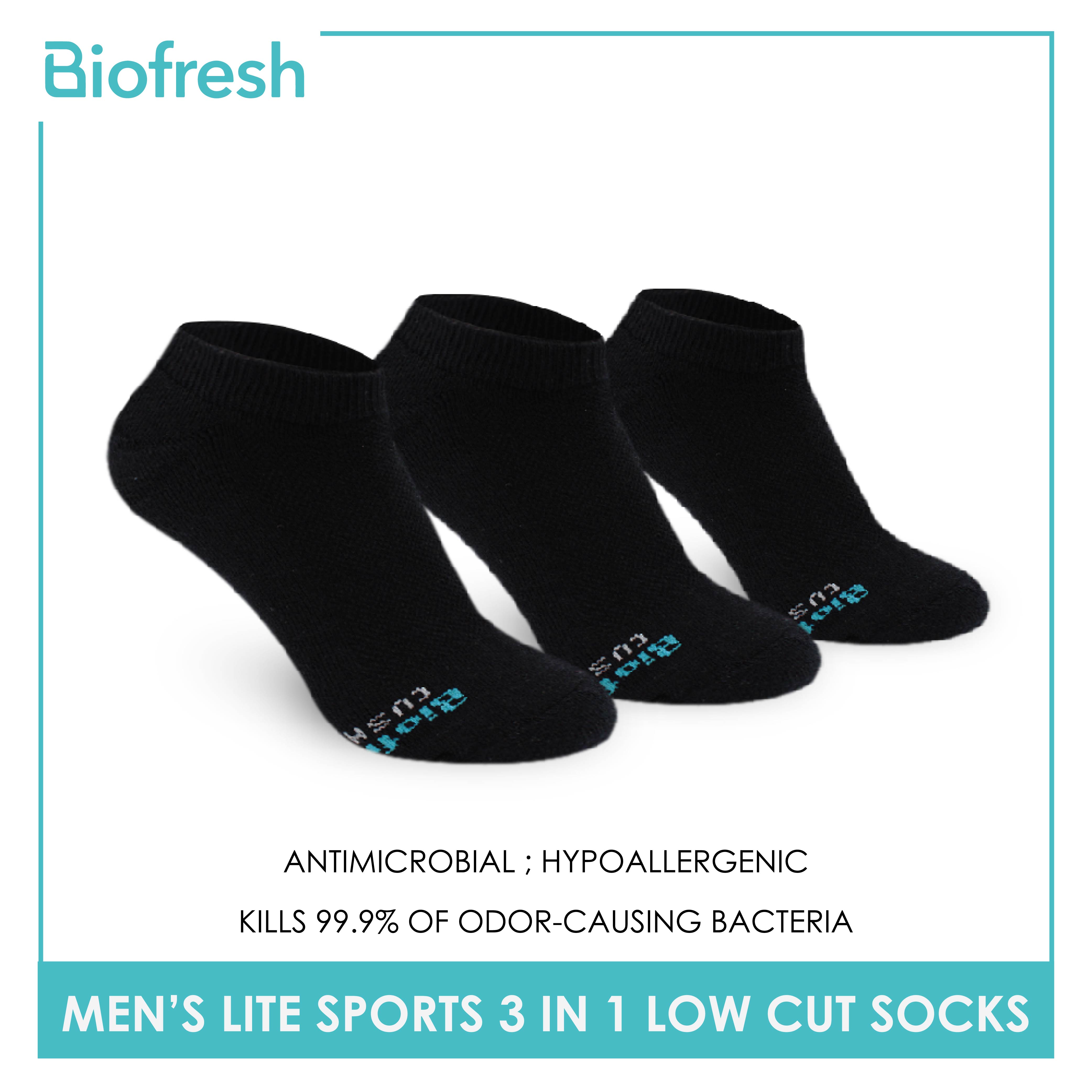 Biofresh Men's Antimicrobial Cotton Thick Sports Low Cut Socks 3 pairs in a pack RMSKG25