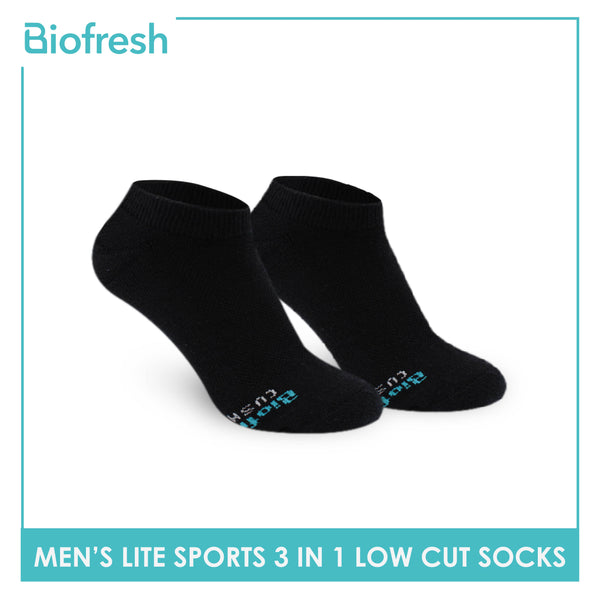 Biofresh Men's Antimicrobial Cotton Thick Sports Low Cut Socks 3 pairs in a pack RMSKG25