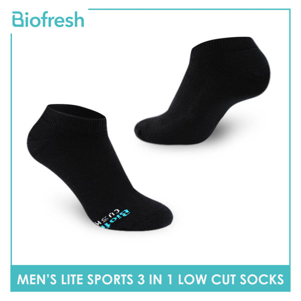 Biofresh Men's Antimicrobial Cotton Thick Sports Low Cut Socks 3 pairs in a pack RMSKG25