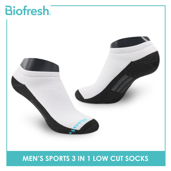 Biofresh Men's Antimicrobial Cotton Thick Sports Low Cut Socks 3 pairs in a pack RMSKG29