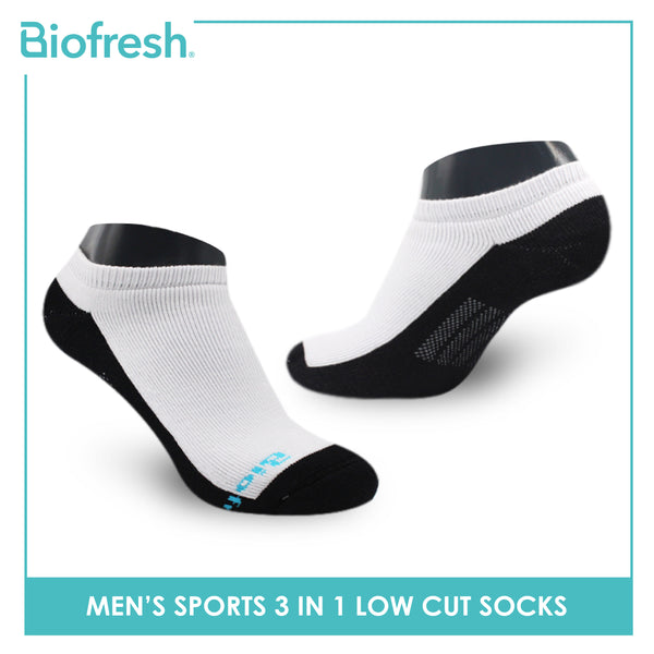Biofresh Men's Antimicrobial Cotton Thick Sports Low Cut Socks 3 pairs in a pack RMSKG29