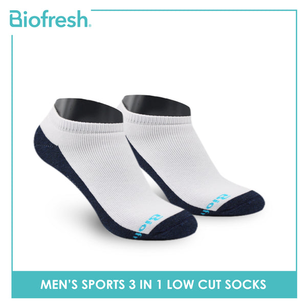 Biofresh Men's Antimicrobial Cotton Thick Sports Low Cut Socks 3 pairs in a pack RMSKG29