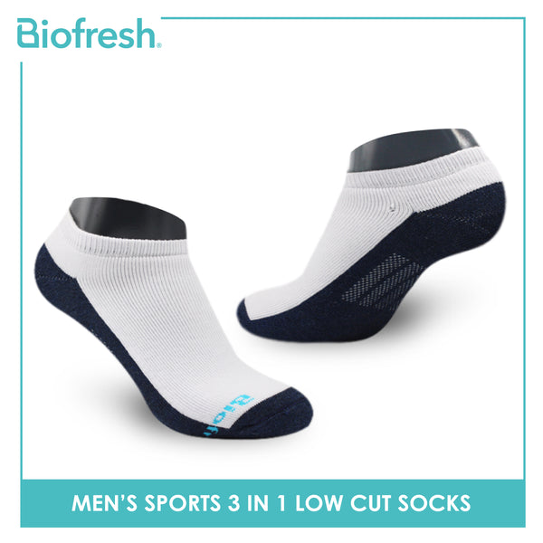 Biofresh Men's Antimicrobial Cotton Thick Sports Low Cut Socks 3 pairs in a pack RMSKG29
