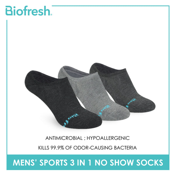 Biofresh Men's Cotton Thick Sports No Show Socks 3 pairs in a pack RMSKG30