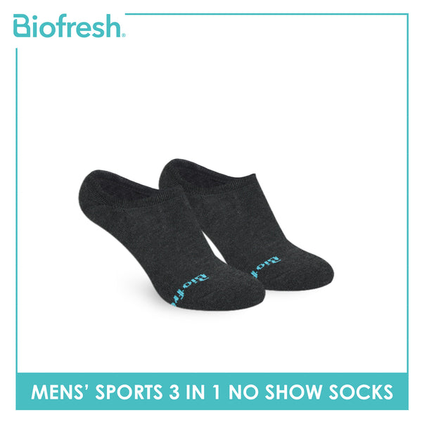 Biofresh Men's Cotton Thick Sports No Show Socks 3 pairs in a pack RMSKG30