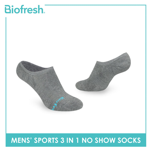 Biofresh Men's Cotton Thick Sports No Show Socks 3 pairs in a pack RMSKG30