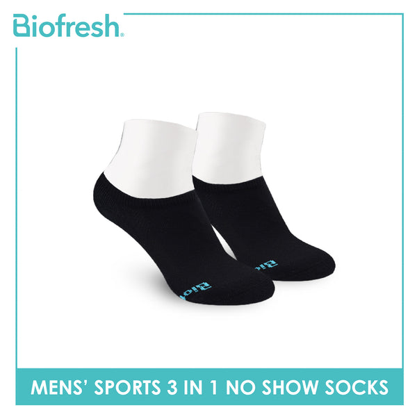 Biofresh Men's Cotton Thick Sports No Show Socks 3 pairs in a pack RMSKG30