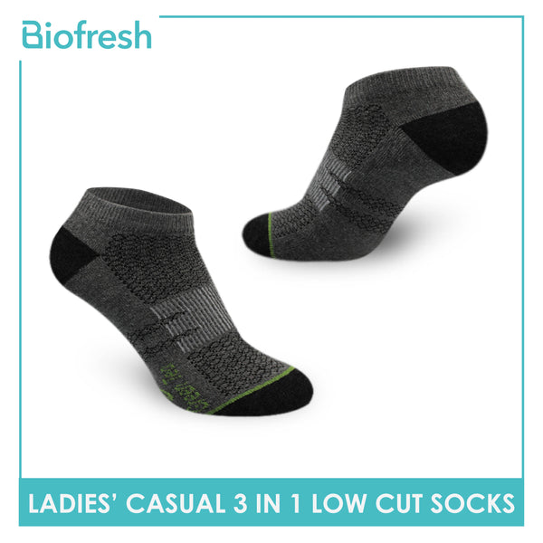 Biofresh Ladies’ Green Tea Cotton Light Performance Low Cut Socks 3 pairs in a pack RTLCG2401