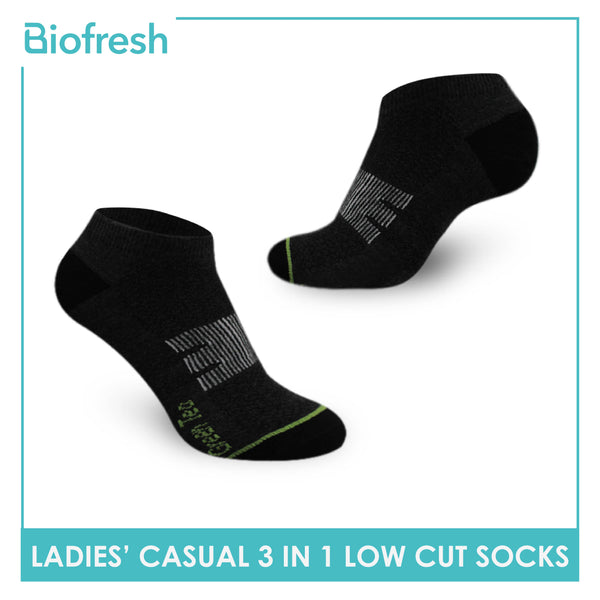 Biofresh Ladies’ Green Tea Cotton Light Performance Low Cut Socks 3 pairs in a pack RTLCG2401