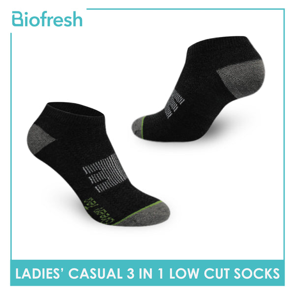 Biofresh Ladies’ Green Tea Cotton Light Performance Low Cut Socks 3 pairs in a pack RTLCG2401