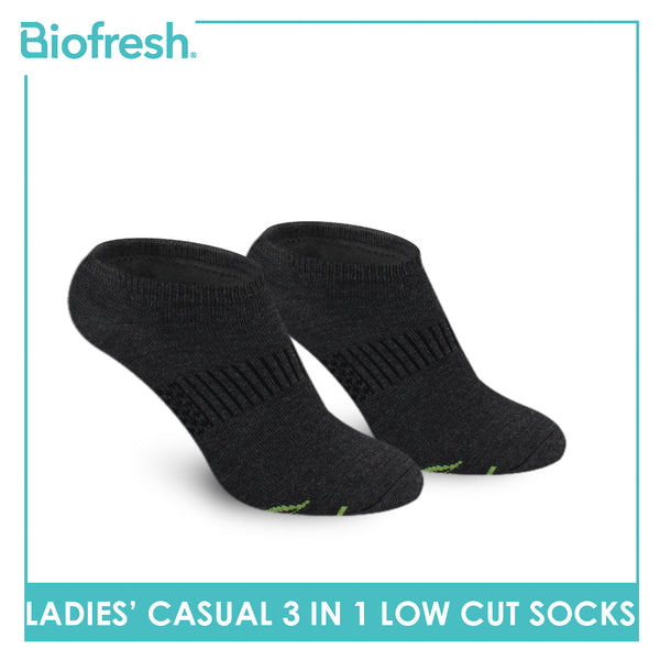 Biofresh Ladies’ Green Tea Lite Casual Low Cut Socks 3 pairs in 1 pack RTLCKG1
