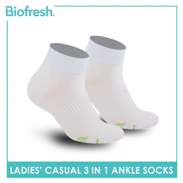 Biofresh Ladies’ Green Tea Lite Casual Ankle Socks 3 pairs in 1 pack RTLCKG2