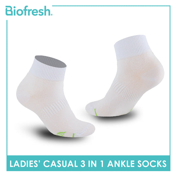Biofresh Ladies’ Green Tea Lite Casual Ankle Socks 3 pairs in 1 pack RTLCKG2