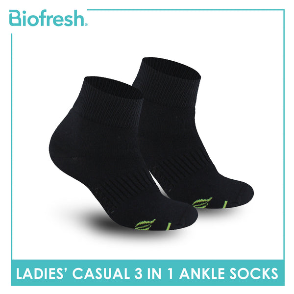 Biofresh Ladies’ Green Tea Lite Casual Ankle Socks 3 pairs in 1 pack RTLCKG2