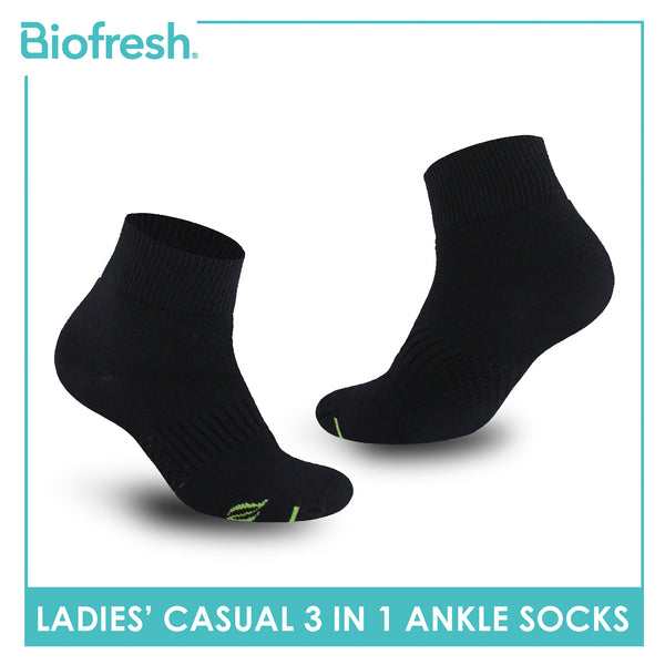 Biofresh Ladies’ Green Tea Lite Casual Ankle Socks 3 pairs in 1 pack RTLCKG2