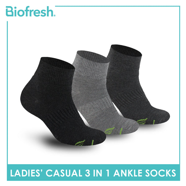 Biofresh Ladies’ Green Tea Lite Casual Ankle Socks 3 pairs in 1 pack RTLCKG2