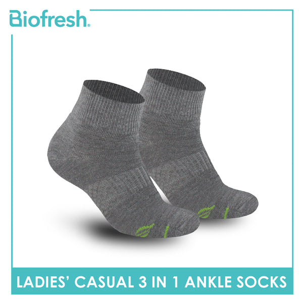 Biofresh Ladies’ Green Tea Lite Casual Ankle Socks 3 pairs in 1 pack RTLCKG2