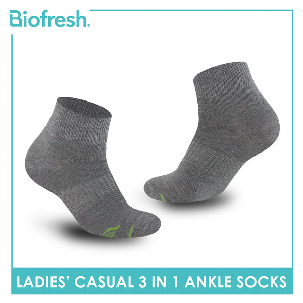 Biofresh Ladies’ Green Tea Lite Casual Ankle Socks 3 pairs in 1 pack RTLCKG2