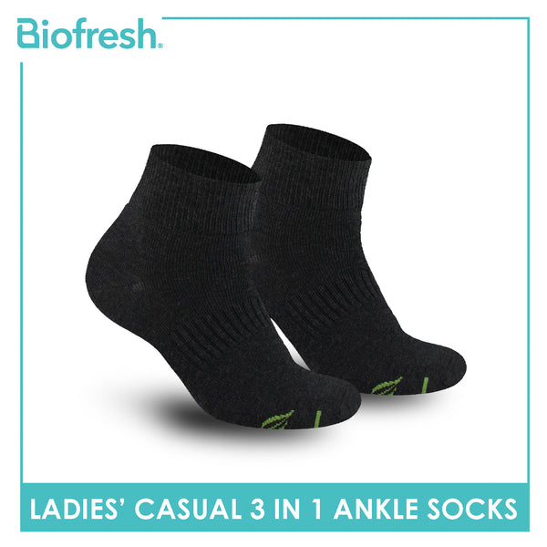 Biofresh Ladies’ Green Tea Lite Casual Ankle Socks 3 pairs in 1 pack RTLCKG2