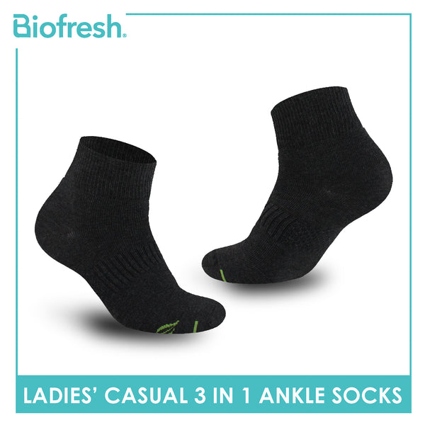 Biofresh Ladies’ Green Tea Lite Casual Ankle Socks 3 pairs in 1 pack RTLCKG2