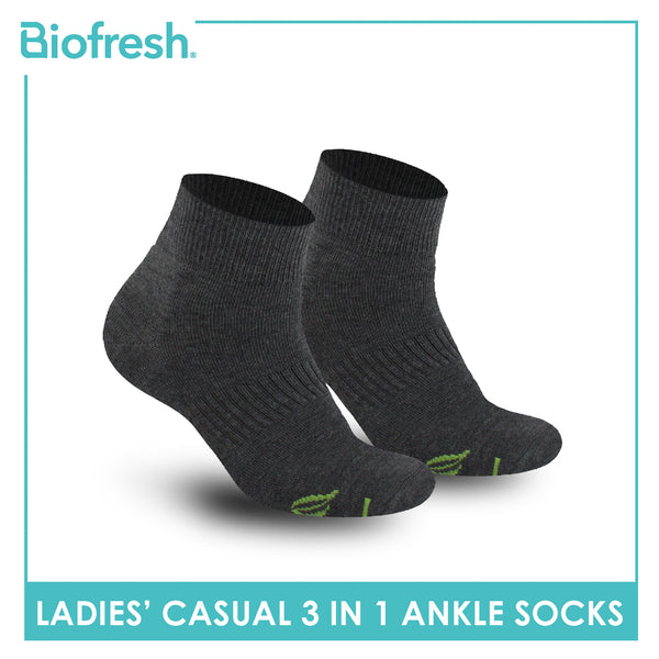Biofresh Ladies’ Green Tea Lite Casual Ankle Socks 3 pairs in 1 pack RTLCKG2