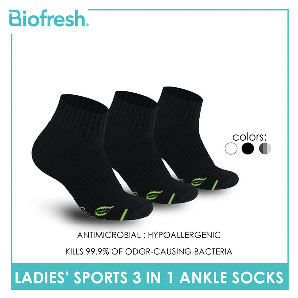 Biofresh Ladies’ Green Tea Sports Ankle Socks 3 pairs in 1 pack RTLSKG2