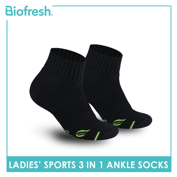 Biofresh Ladies’ Green Tea Sports Ankle Socks 3 pairs in 1 pack RTLSKG2