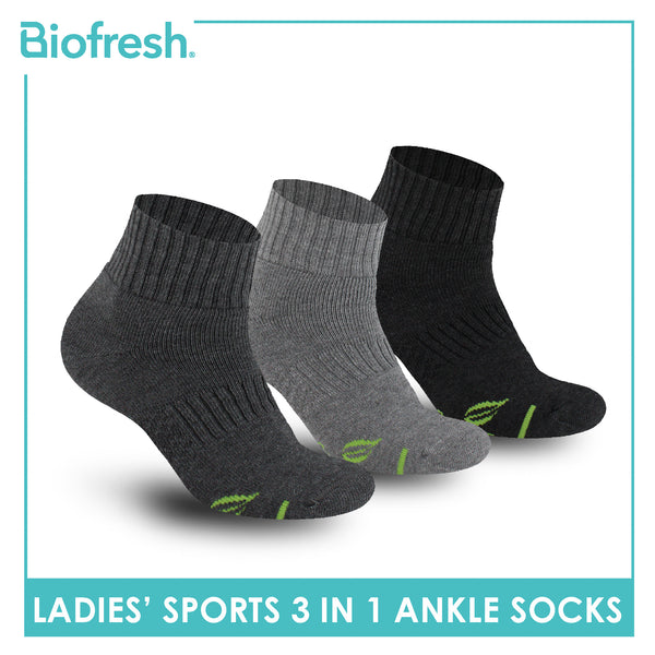 Biofresh Ladies’ Green Tea Sports Ankle Socks 3 pairs in 1 pack RTLSKG2