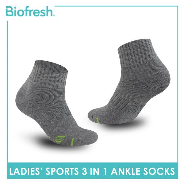 Biofresh Ladies’ Green Tea Sports Ankle Socks 3 pairs in 1 pack RTLSKG2