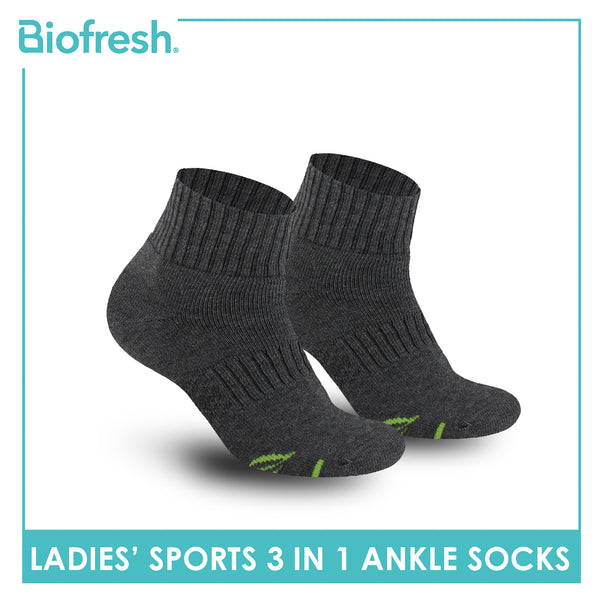 Biofresh Ladies’ Green Tea Sports Ankle Socks 3 pairs in 1 pack RTLSKG2