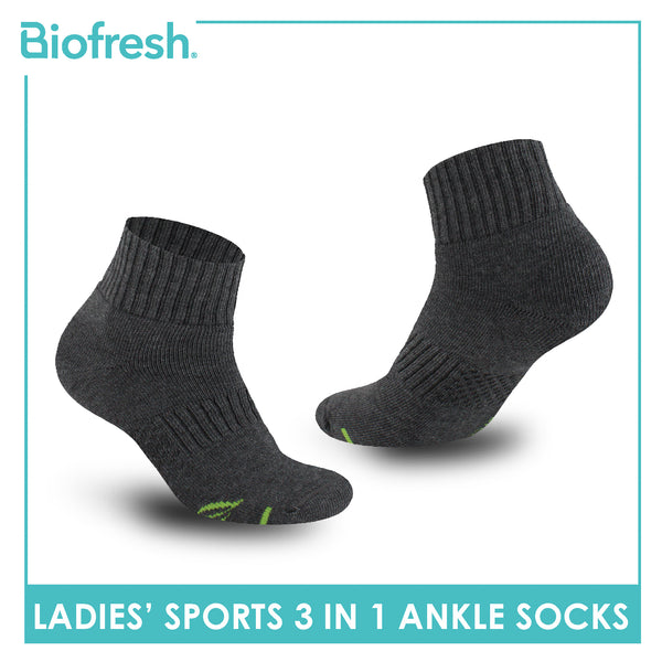 Biofresh Ladies’ Green Tea Sports Ankle Socks 3 pairs in 1 pack RTLSKG2