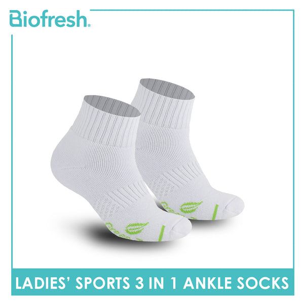 Biofresh Ladies’ Green Tea Sports Ankle Socks 3 pairs in 1 pack RTLSKG2