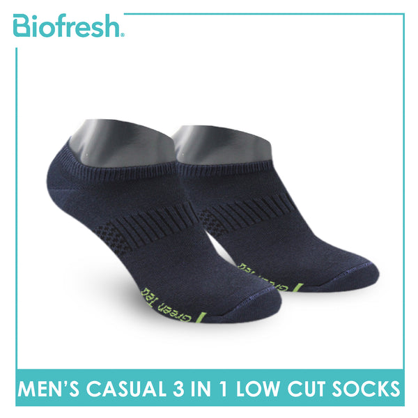 Biofresh Men’s Green Tea Lite Casual Low Cut Socks 3 pairs in 1 pack RTMCKG1